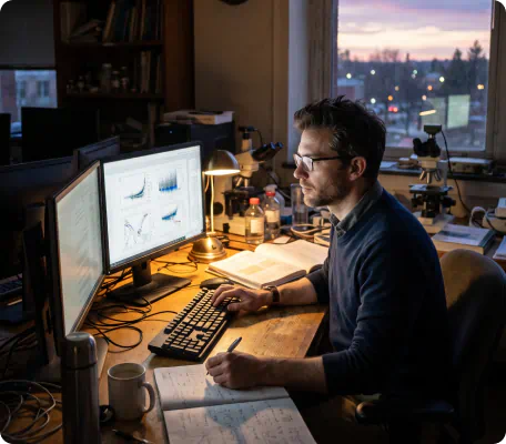 Man sitting at the computer